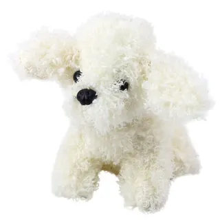 LeanToys Plüschtier Zwergpudel Hund 20 cm Weiß