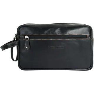 Bruno Banani Kulturtasche Echt Leder Herren, Damen | Rindleder Kulturbeutel, Kosmetiktasche für Reisen, Waschtasche zum Aufhängen, Necessaire mit Reißverschluss | 021128