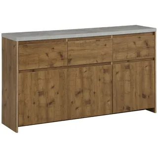 Highboard HOME AFFAIRE "Maribo" Sideboards Gr. B/H/T: 140 cm x 80 cm x 35 cm, beige (naturfarben) Highboards im modernen Landhaus-Stil, mit schöner Betontopplatte, Breite 140 cm