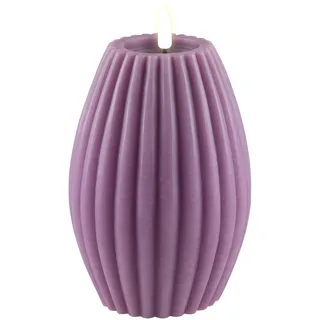Deluxe Homeart Stripe Flammenlose LED Kerze - mit Real Flame™ Technologie - Batteriebetriebene Kerze (10 x 15 cm, Lila)