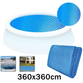 360 Cm Runde Luftpolster-poolabdeckung - Blau-crezuo
