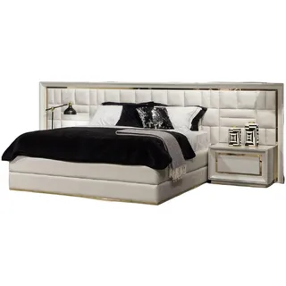 JVmoebel Bett Bett 160x200 cm Doppelbett Möbel modernen in Weiß Bettgestelle (1-tlg., 1x nur Bett), Made in Europa weiß