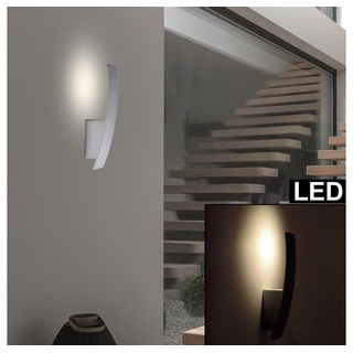 näve LED Wandleuchte, LED-Leuchtmittel fest verbaut, Warmweiß, LED Design Wand Leuchte ALU Spot Beleuchtung Lampe Wohn Zimmer Treppen grau