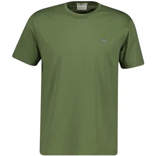 GANT Herren T-Shirt - REGULAR Shield Rundhals, kurzarm, Baumwolle Stickerei grün (dry herb)), M
