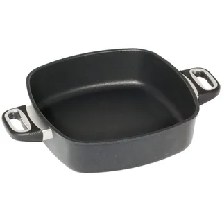 AMT Gastroguss Eckpfanne 28 x 28 cm, 7 cm hoch, Bräter mit Seitengriffen, induktionsgeeignet, backofenfest, Lotan® Antihaft-Veredelung, Gusspfanne (Aluguss), AMZN-I-E287