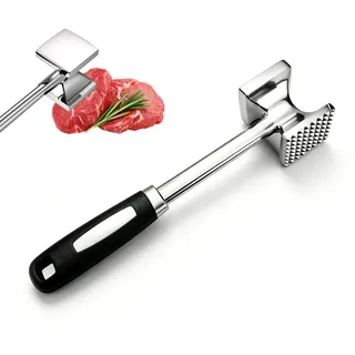 Fleischhämmer & Fleischklopfer Aluminiumlegierung Spülmaschinenfest,Doppelseitig Fleischhammer, Antihaft Schnitzelklopfer Edelstahl, Steakklopfer Fleischzartmacher Rindfleisch Hammer Fleischplattierer