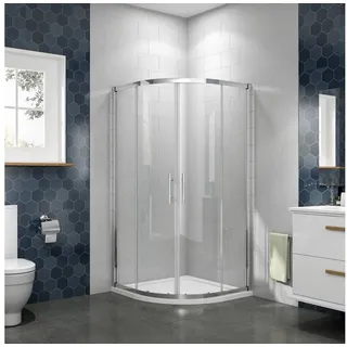 duschspa Runddusche 185cm Viertelkreis Schiebetür Duschtür Duschkabine 5mm ESG NANO Glas, BxT: 80x80 cm, Einscheibensicherheitsglas, Sicherheitsglas, Set 80 cm x 80 cm