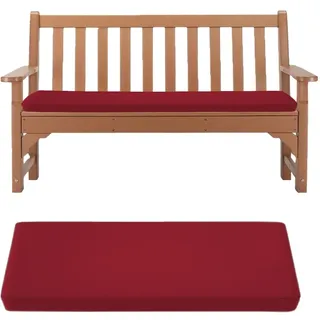 AZMAHT Bankauflage Sitzauflage Stuhlkissen rutschfeste Sitzpolster Wasserdicht Wetterfest Outdoor Sitzauflage Bank für Outdoor,Gartenbank,Terrasse,Fensterbank,Rot,120x40x5cm