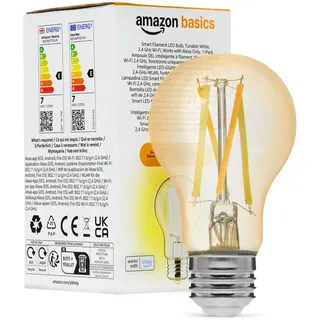 Amazon Basics LED-Glühbirne A60 1er-Pack 2,4 W E27 einstellbare Weißtöne