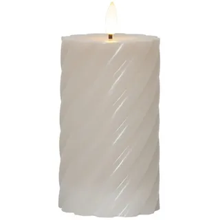 Star Trading Flamme Swirl LED Stumpenkerze 15 cm beige