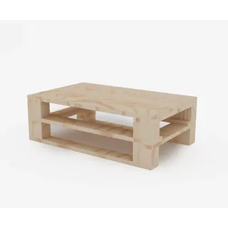 Lermowood Palettenmöbel Mpe Couchtisch 60 x 40 cm Natur | Europaletten Indoor und Outdoor Lounge Gartenmöbel Holz Gartenmöbel Set Lounge Möbel Terrasse Balkon Loft Stil Paletten