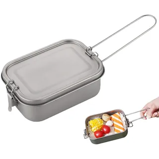 Metall-Lunchbox Titan,Metall-Titan-Lunchbox - Lebensmittelbehälter-Box | Koch-Lebensmittelbox, auslaufsicher, mit luftdichtem Deckel, versiegelte Metallbox zum Erhitzen am Feuer, Camp, Rucksackreisen