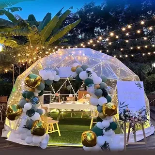 LSHFYV Pop-up-Pavillon-Bubble-Zelt, Garten-Kuppel-Bubble-Zelt, 12 Fuß klares Kuppelzelt, Gewächshaus-Campingzelt, wetterfestes geodätisches Kuppelzelt für den Außenbereich