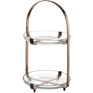Leonardo 2-stöckige Etagere Cucina 33 cm Glas Gold Kupfer