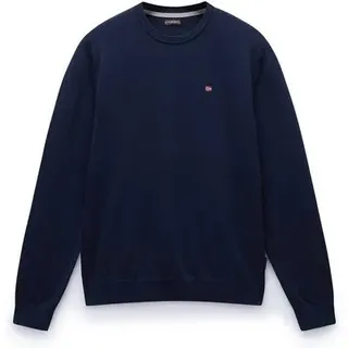 NAPAPIJRI Herren Strickpullover - DROZ 5, Rundhals, Baumwolle, Regular Fit, einfarbig, Größe M in Blau Blau