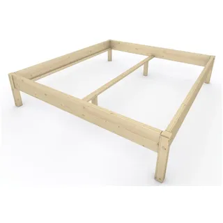 TUGA-Holztech Massivholzbett Holzbett Naturholzbett 200 x 220 cm 48 cm Bettgestell ohne Kopfteil, Br 70 80 90 100 120 140 160 180 200 Lg 200 220 H=38/48/58 cm 200 cm x 220 cm x 48 cm