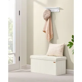 SONGMICS Sitzbank mit Stauraum, klappbare Fußbank, Bettbank, Aufbewahrungsbox, bis 300 kg belastbar, 38 x 110 x 38 cm 110 cm x 38 cm x 38 cm