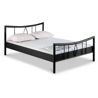BED BOX Metallbett, Schwarz, Metall, 100x200 cm, Schlafzimmer, Betten, Metallbetten