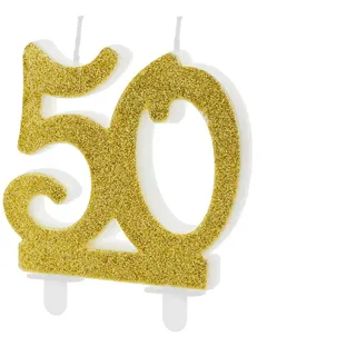 OEM Geburtstagskerze 10 cm gold