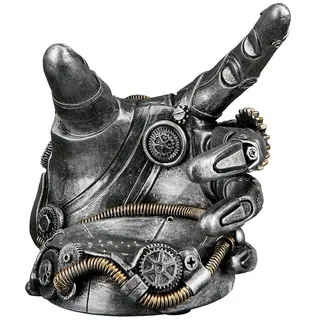 Brillibrum Design Steampunk Flaschenhalter Deko Figur Hand Mechanical Skulptur Zahnrad Dekoration Industrial Steam Punk Kunst Figur (Flaschenhalter/Variante 21)