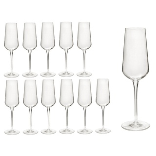 Bormioli Rocco 12er Set Sektgläser/Champagnergläser/Champagnerflöte inAlto aus erstklassigem Kristallglas, bessere Bruchfestigkeit, filigranes Design