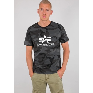 T-Shirt ALPHA INDUSTRIES "Alpha Industries Men - T-Shirts Basic Camo" Gr. XL, schwarz (black camo) Herren Shirts T-Shirts