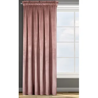 Eurofirany Design91 Samtvorhang Kräuselband Blickdichte Vorhänge Samt Velours 135x270 Samtvorhänge ROSA (dunkelrosa)