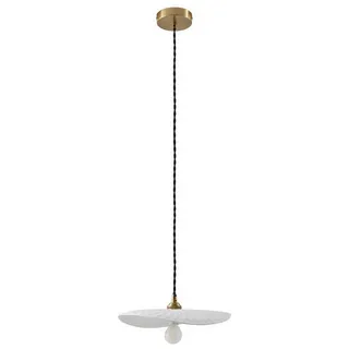 LINDBY Annira 1-flg. E14 8,5 cm geschwungen Weiß/Messing