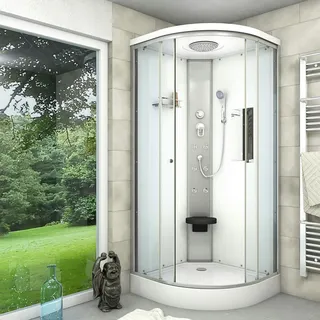 SeniorBad Duschkabine Fertigdusche Dusche Komplettkabine D10-10T0 90x90 cm ohne 2K Scheiben Versiegelung