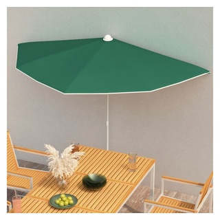 vidaXL Balkonsichtschutz Halb-Sonnenschirm mit Mast 180x90 cm Grün grün