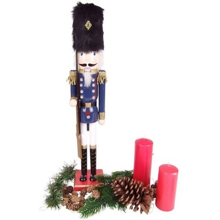 BURI Nussknacker Holz-Nussknacker 61cm Weihnachtsdeko Weihnachten Deko Nuss Knacker Kön blau
