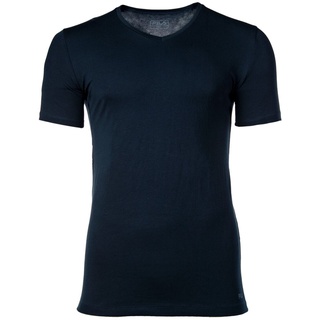 FILA Herren Unterhemd - V-Ausschnitt, Single Jersey, einfarbig Blau S