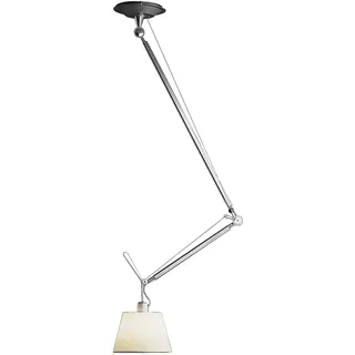 Artemide - Tolomeo Decentrata Suspensione Pendelleuchte, Aluminium / Pergamentschirm Ø 24 cm