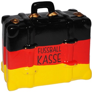 große Spardose - Fußball Koffer - Deutschland - stabile Sparbüchse aus Porzellan/Keramik - Sparschwein - lustig witzig - Endspiel/Schland/Fussball K..