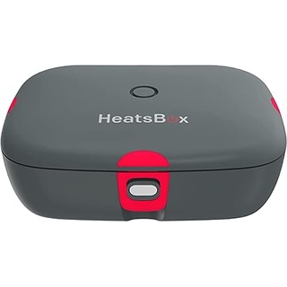 HeatsBox Style+ App gesteuerte elektrische Brotdose Speiseheizung, 100 Watt Speisewärmer mit 925ml auslaufsicherer Edelstahlschüssel, Transportdeckel, Grau