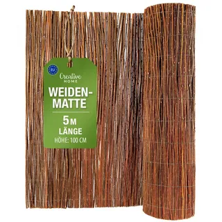 Creative Home Weidenzaun Weidenmatte Balkon Sichtschutz Weide Zaun 500 cm x 100 cm
