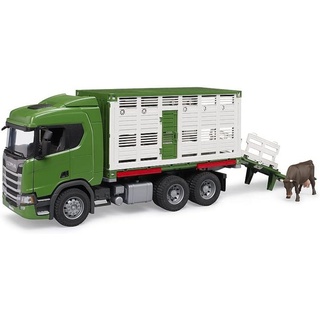 Bruder Spielwaren Spielzeug-LKW Bruder Scania Super 560R Tiertransport-LKW mit 1 Rind 03548, (1-tlg)