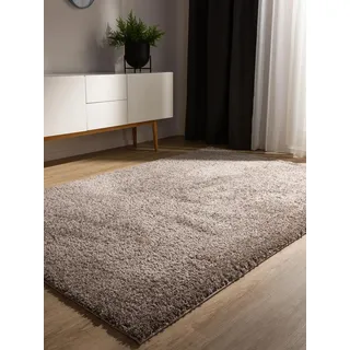 benuta Soho Hochflorteppich 200 x 250 cm Taupe