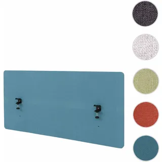 Akustik-Tischtrennwand HWC-G75, Büro-Sichtschutz Schreibtisch Pinnwand, doppelwandig Stoff/Textil ~ 60x120cm türkis
