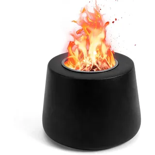 Tisch Feuerstelle, Mini Persönliche Tisch Feuerstelle Kleine Tragbare Rauchfreie Feuerschale Schwarzer Keramikkamin Alkoholflamme Feuerschale Aus Beton für Drinnen und Draußen