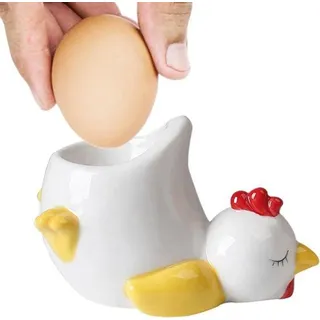 Famanu Eierbecher Vogel - Handgeschildertes Keramikdesign - Huhn oder Ente