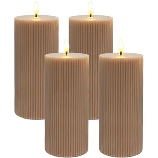 Relaxdays LED Kerzen 18 cm mocha-mousse