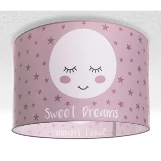 Paco Home Deckenlampe Kinderzimmer Baby Lampenschirm Deckenleuchte Stoff Rund Wolken Himmel Sterne Kinderlampe E27