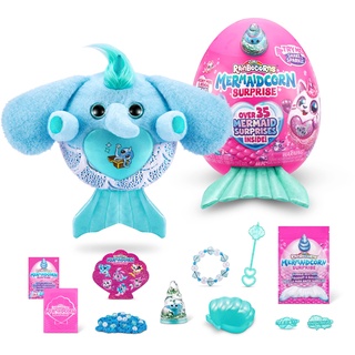 Rainbocorns Mermaidcorn Surprise Serie 7, Shelly Elefant, von ZURU, 28 cm Plüschtier, Meerjungfrau Spielzeuge für Mädchen (Elefant)
