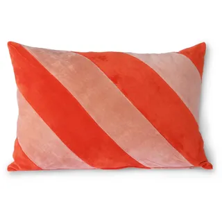 HKliving - Striped Samt-Kissen, 40 x 60 cm, rot / pink