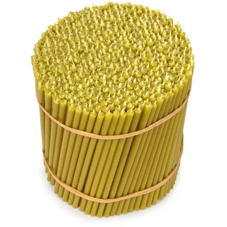 Bienenwachskerzen mit Paraffinzusatz Blütennektar, tropf- und rußfrei, biegsam I L: 16 cm, Ø 5 mm, Brenndauer 30 Min, kirchliche und rituelle Kerzen (100)