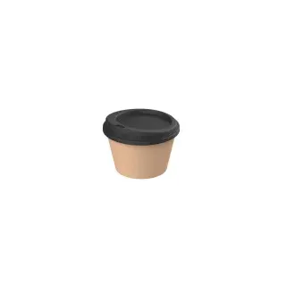 Kaffeebecher Mehrwegbecher To Go Becher mit Deckel, 0,1 Liter 01959030-00000 , 1 Stück, Farbe: beständiges braun/schwarz