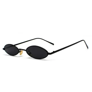 QVKUUT Retro Oval Sonnenbrille Damen Herren Metal Trendy Classic UV Schutz Sonnenbrillen