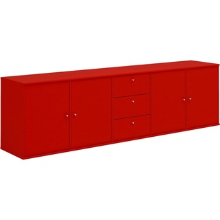 Hammel Furniture Sideboard Mistral, Hochwertig Schrank, hängend/stehend montierbar, mit Türen und Schubladen, B: 220 cm, anpassungsbar Designmöbel rot