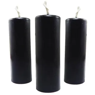 Nklaus 3 Stumpenkerzen Höhe 95 mm schwarz